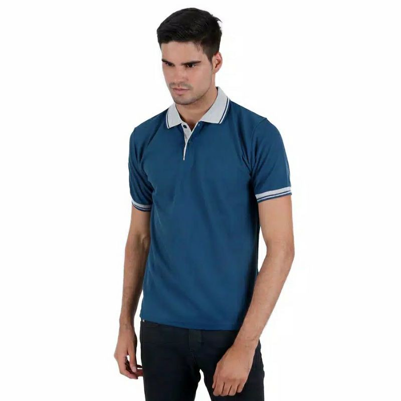 kaos kerah polo tshirt wangki distro biru Soft. biru itb. kaos seragam polo