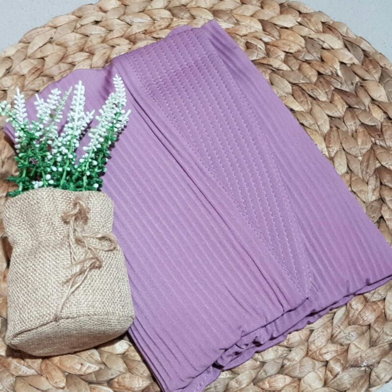 Jilbab Bergo Plisket Jersey Simpel Tahira Ori Billy-Purple