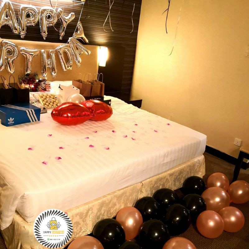 PAKET DEKORASI ULANG TAHUN/ HAPPY BIRTHDAY FOIL LOVE MERAH