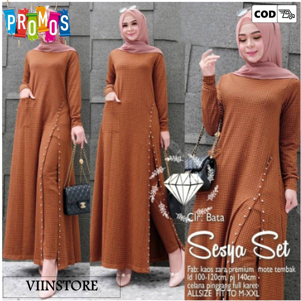 New set celana sesya original casual design stelan hijab wanita dewasa terbaru 2021