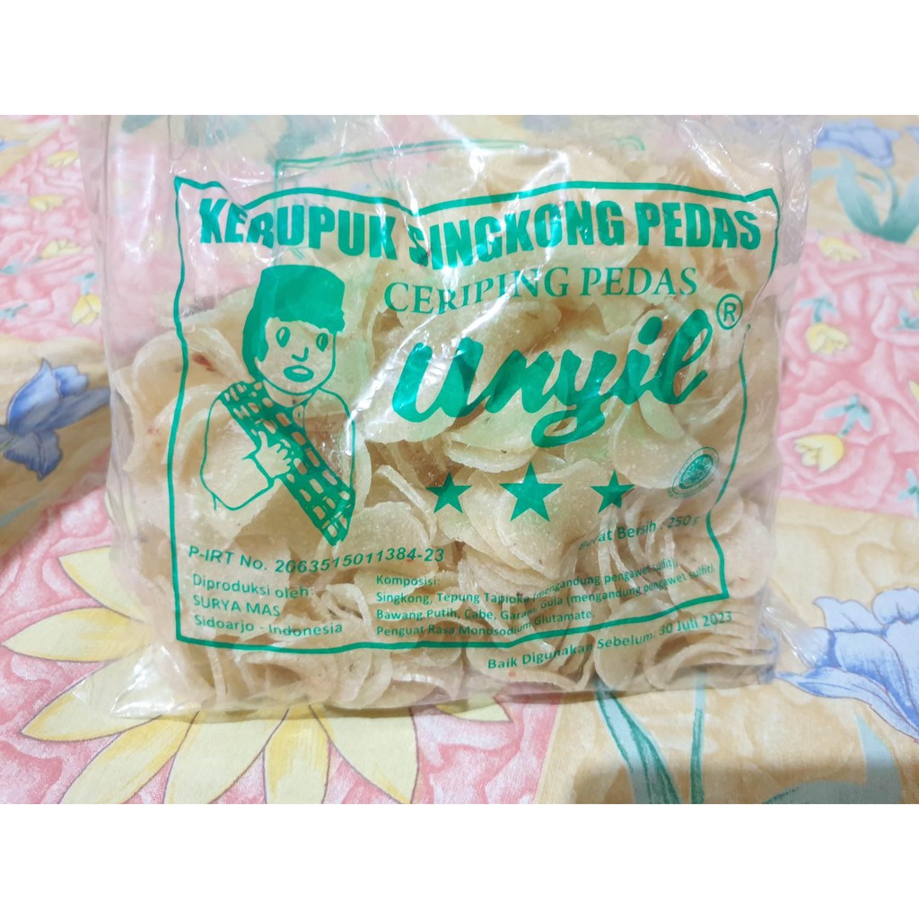 

keripik singkong pedas cap unyil (mentah)