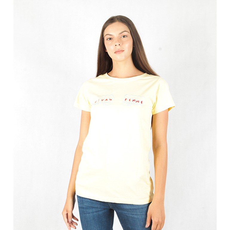 Insight Kaos Wanita Lengan Pendek Kuning Viva La Femme Tee ILS891106-YEL Planet Surf