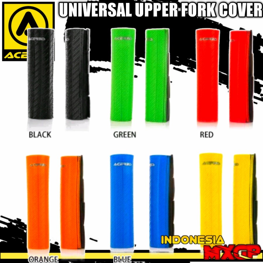 ACERBIS UNIVERSAL UPPER FORK GUARD COVER - PELINDUNG SHOCK - SHOCKBREKER DEPAN USD MOTOCROSS ORIGINA