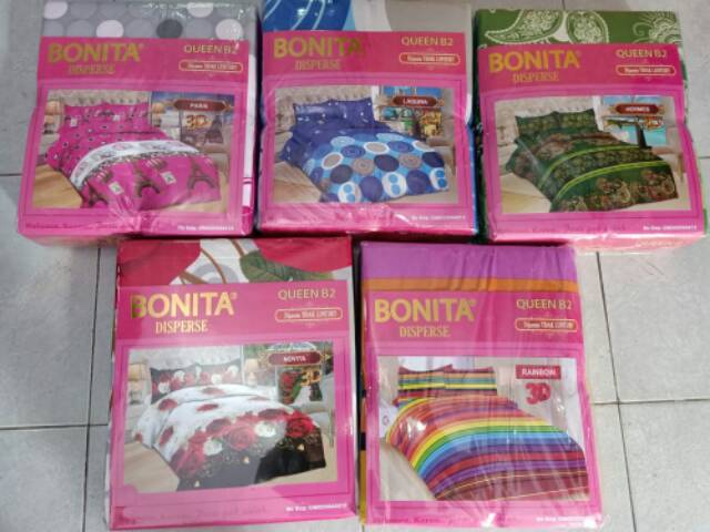 SPREI BONITA/SPREI KARAKTER/SPREI UKURAN QUENN/SPREI ANTI LUNTUR/SPREI 160X200