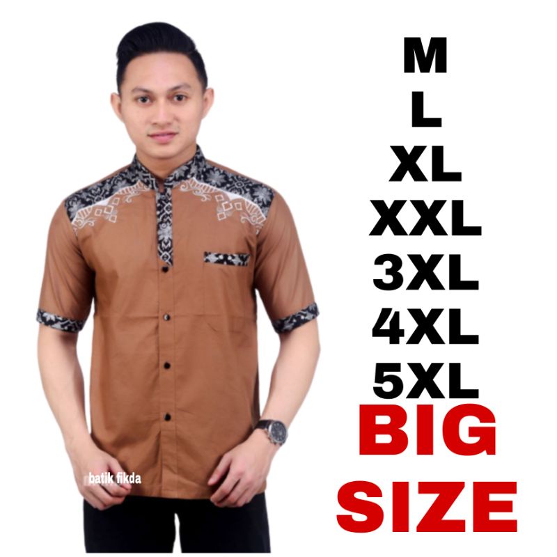 FIKDA Batik KOKO  Jumbo M / 5XL koko  Lengan Pendek Motif 36 MURAH BATIK JUMBO