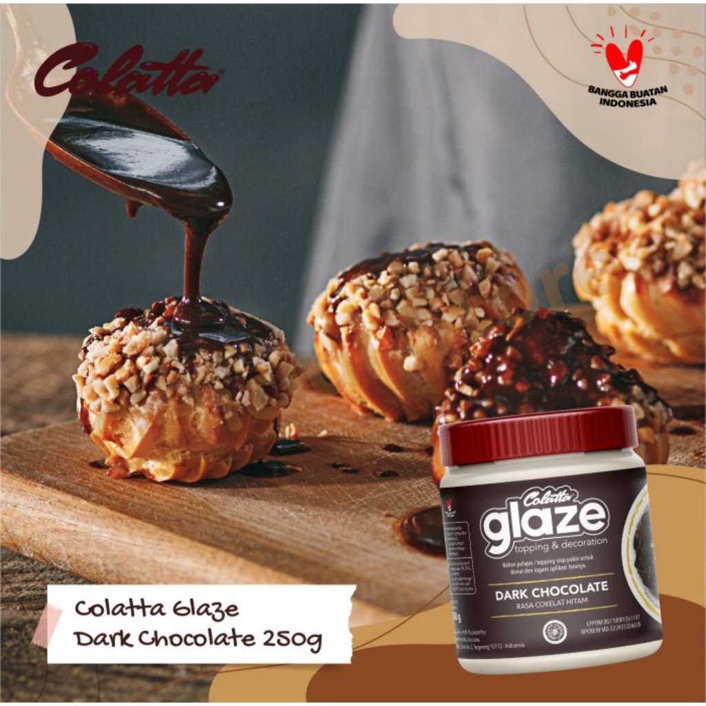 Colatta Glaze Dark Chocolate 250gr - Glaze Dark Gosend Grab Only