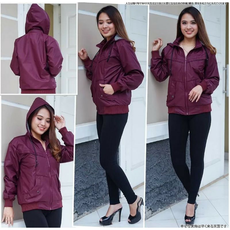 Jaket Wanita Waterproof Keren Kekinian | Jaket OOTD Wanita Terbaru Anti Air!