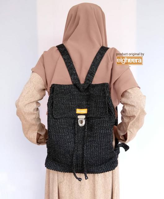 Tas Gendong Polos / Tas Ransel Rajut Polos