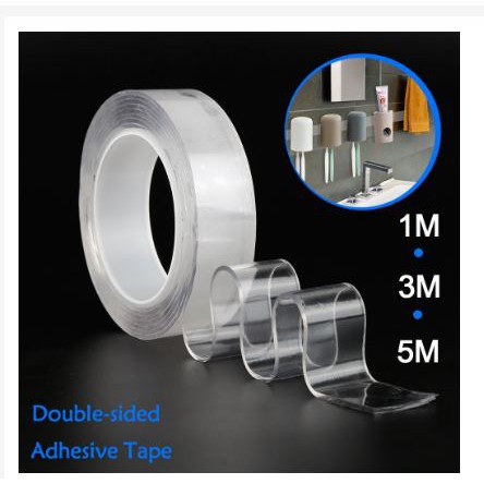 

[kirimhariini] - SzGlue Double Tape Perekat Transparent No Trace Washable Sticker (3 x 0.1 cm)