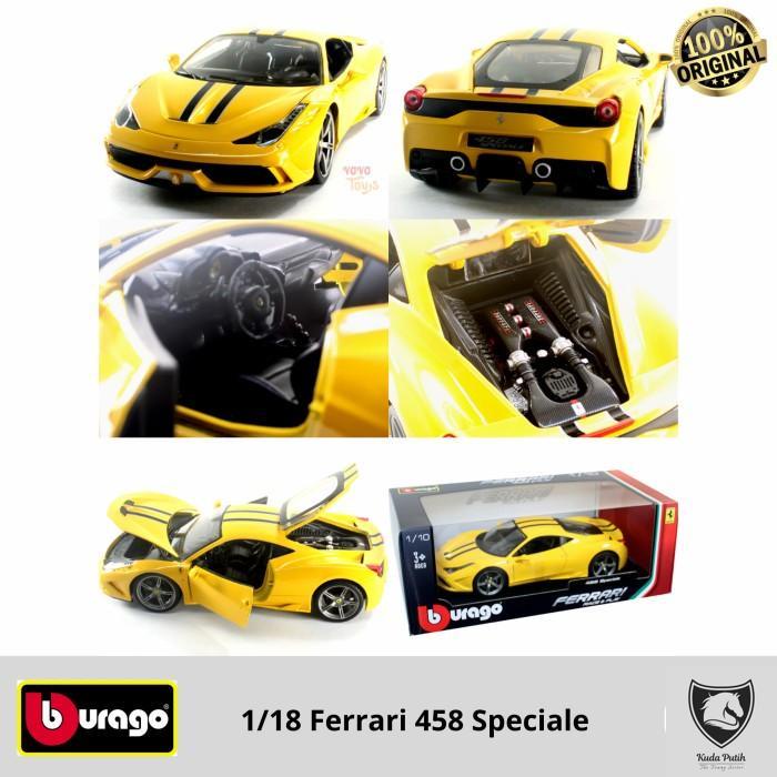 Promo Bburago 1/18 Ferrari 458 Speciale Yellow By Eastern
