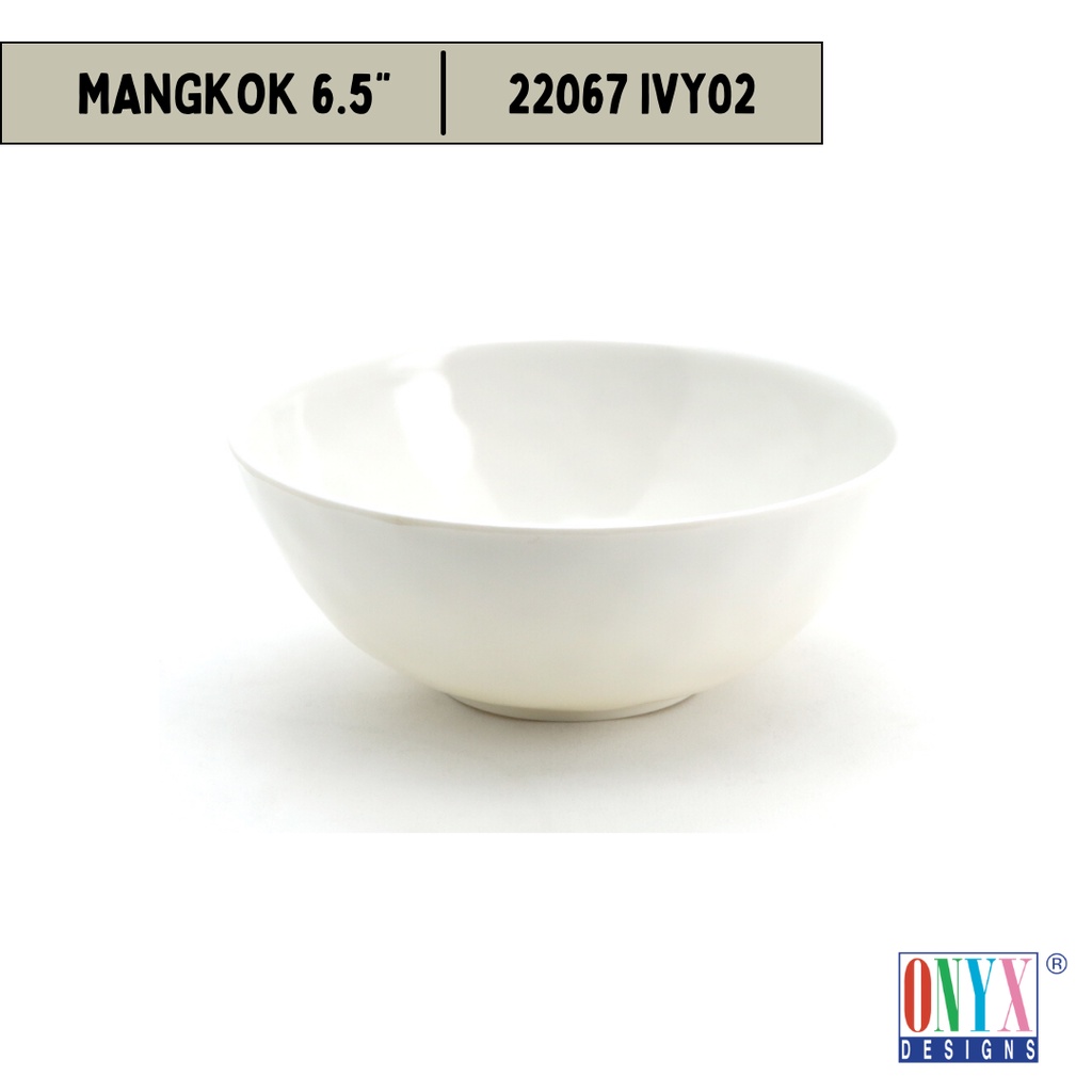 Mangkok 6.5" Luna Series Melamin Onyx Polos - 22067