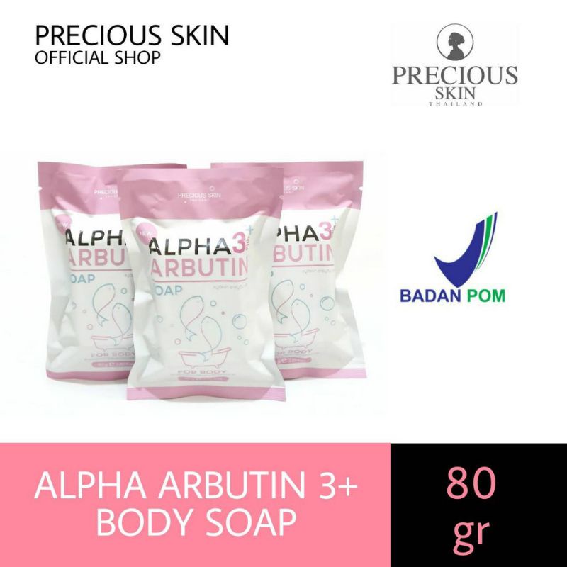 ALPHA ARBUTIN 3+ BODY SOAP | SABUN PEMUTIH BPOM/THAILAND | 80 GR