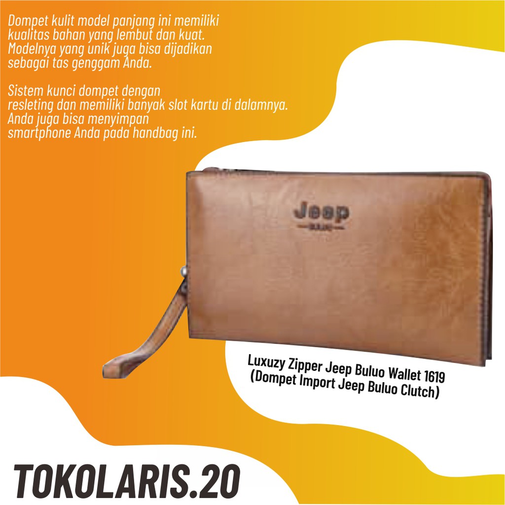 Luxuzy Zipper Jeep Buluo Wallet 1619 / Dompet Import Jeep Buluo / Dompet Panjang / Dompet Pria