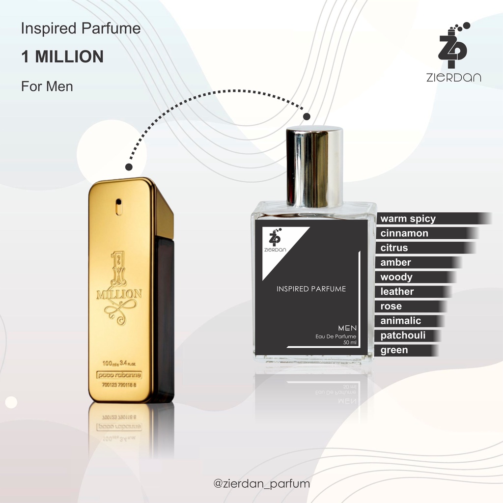 Zierdan Inspired Parfum 1 MiIIion Parfume Farfum Minyak Wangi Tahan Lama Pria Cowok