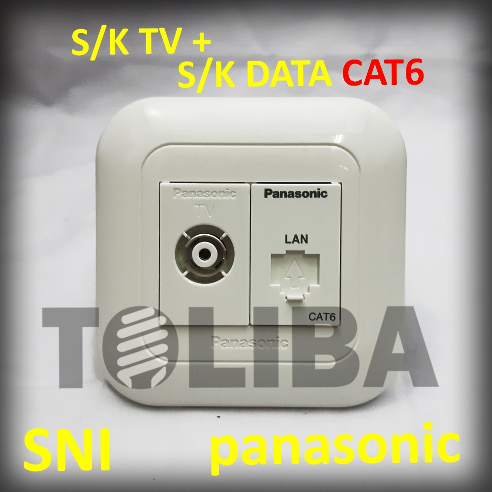 stop kontak tv + stopkontak data cat6 cat 6 inbow panasonic jack rj