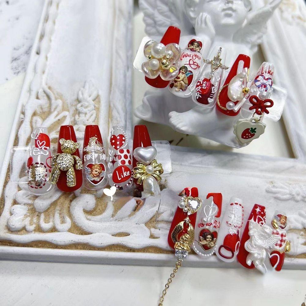 Mxbeauty Stiker Kuku Motif Hati 5D Untuk Dekorasi Nail Art DIY