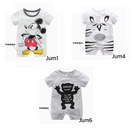 (Kiddiwear) JUM1-6 Jumper bayi-Romper bayi-jumpsuit bayi Setelan anak gaul dan keren