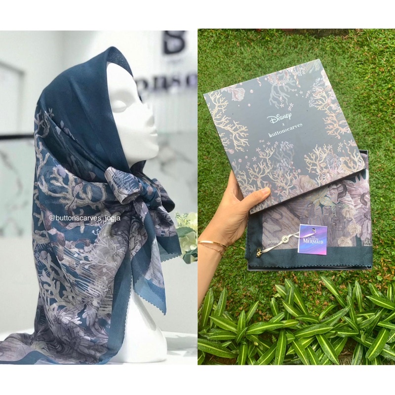 Buttonscarves x disney deep ocean NEW bukan preloved