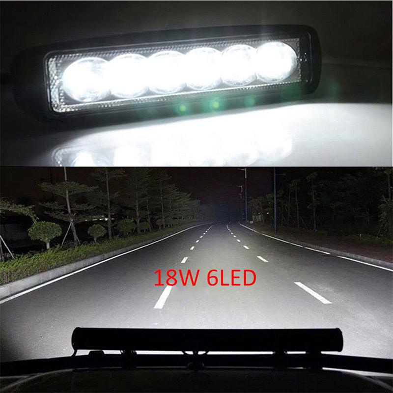 18W 6LED Super Bright Cars Led Work Light / Car Lights Bar for Jeep Off Road SUV ATV Truck Car Boat