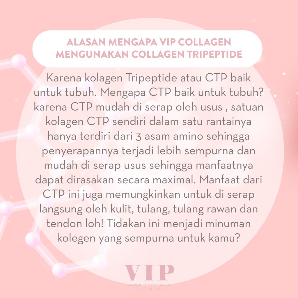 Minuman Perawatan Kulit Tubuh VIP COLLAGEN DRINK 15gr - BPOM