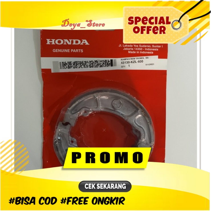 ORI Dispad Kampas Rem Belakang Vario 125 Original Honda Old New Led RCB PGM-Fi Techno Beat Karbu KZL