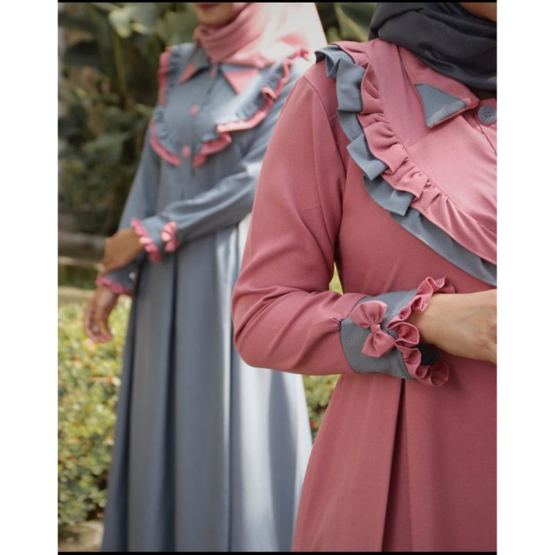 GAMIS•• GAMIS MOSCREPE TERBARU °° KIMMY DRESS MOSCREPE BUSUI °° DRESS GAMIS REMEJA KEKINIAN