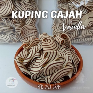 KUPING GAJAH/KERIPIK KUE KUPING GAJAH TERLARIS RASA VANILA 250 GR