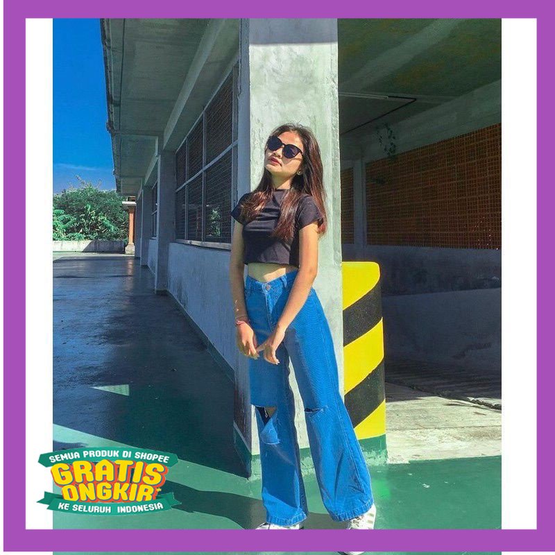 Kulot Trend Desain Baru / CELANA HAIGHWAIST KULOT JEANS SOBEK LUTUT//CELANA KULOT JEANS SOBEK WANITA
