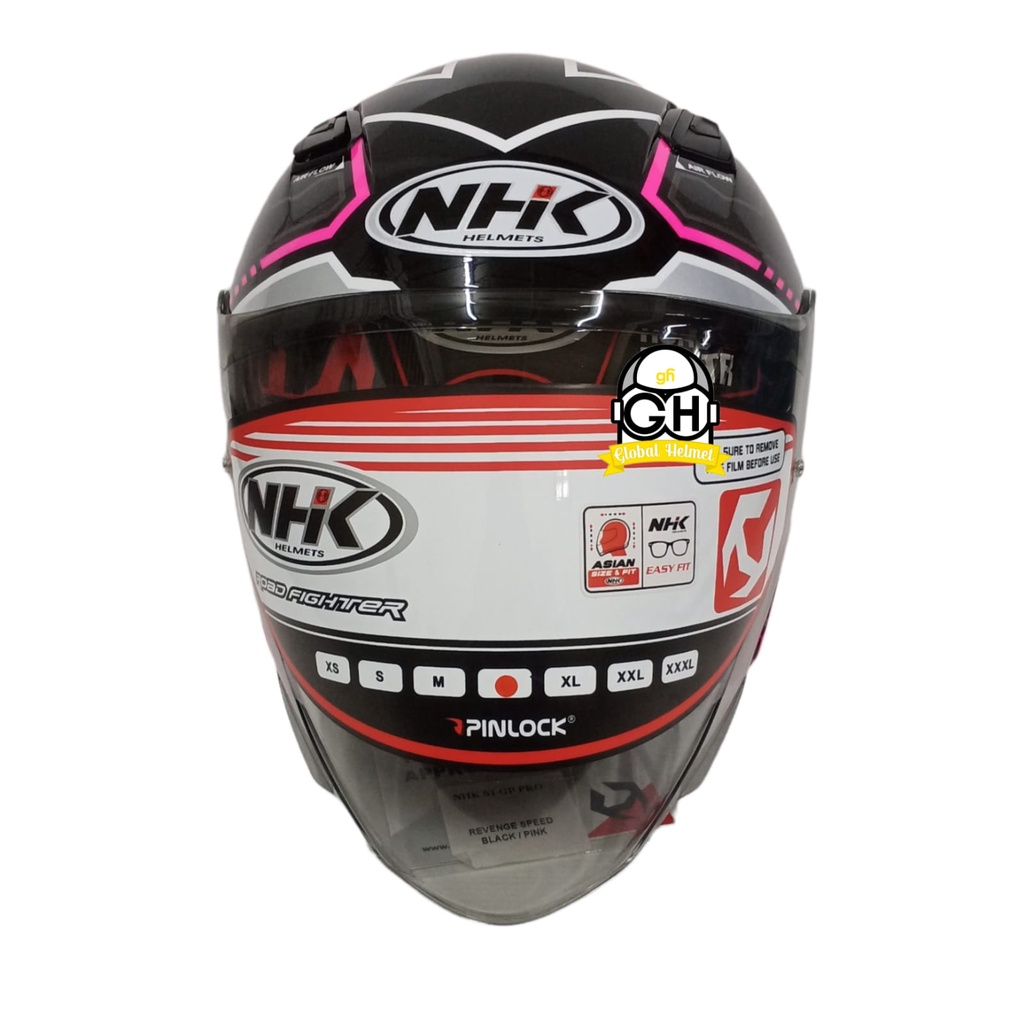 NHK HELM S1 GP PRO REVENGE SPEED BLACK PINK GPPRO DOUBLE VISOR DD-RING