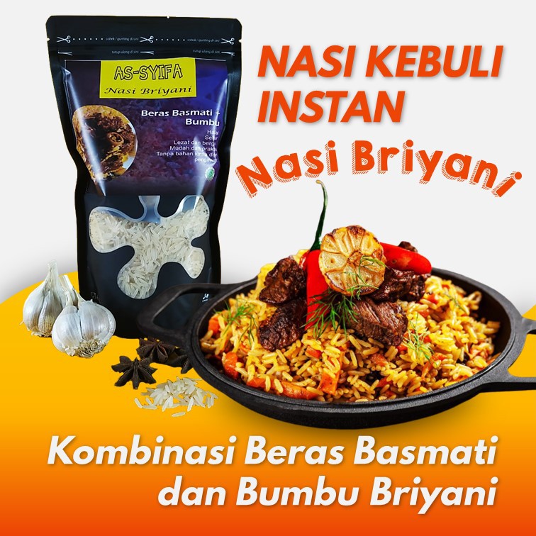 

Nasi briyani lengkap murah, Khas timur tengah 350 gram