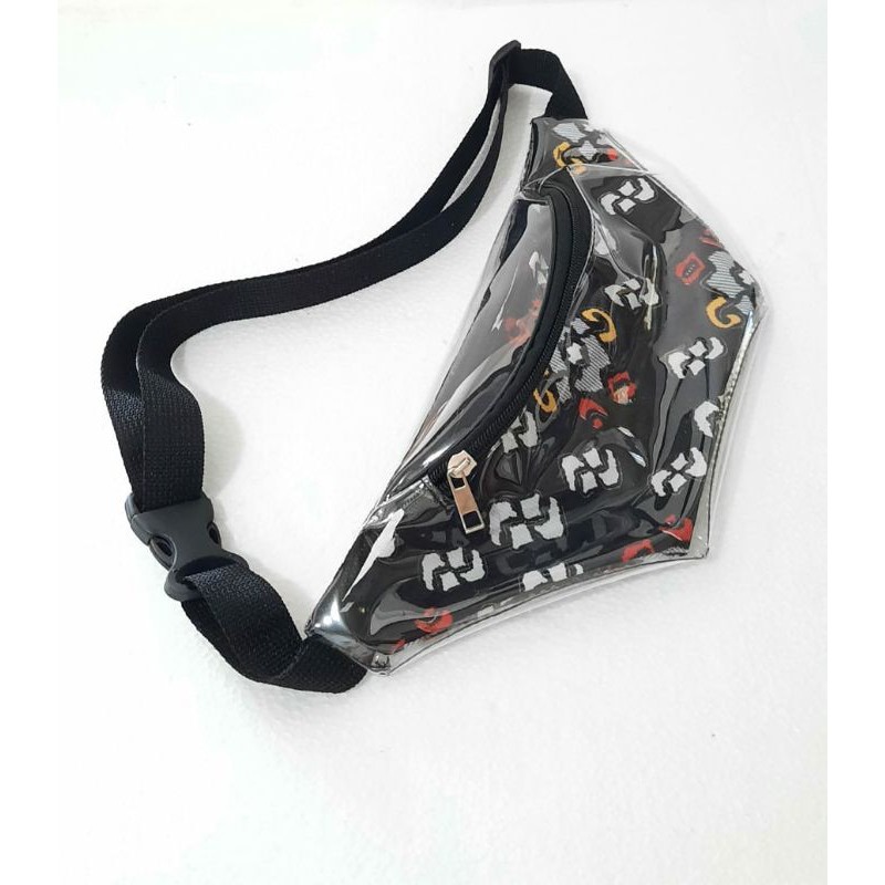 waist bag transparant motif batik tenun donggala / waistbag unik tas lucu wanita aksesoris etnik