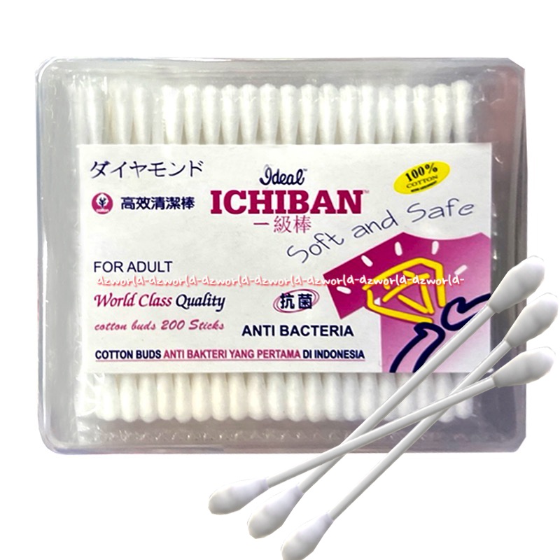 Ideal Ichiban Cotton Buds 200sticks For Adult Anti Bacteria Korek Kuping Untuk Dewasa Anti Bacteria Korek Kuping Aman Anti Bakteri Ichi Ban Catun Buds Soft And Safe Coton Bud