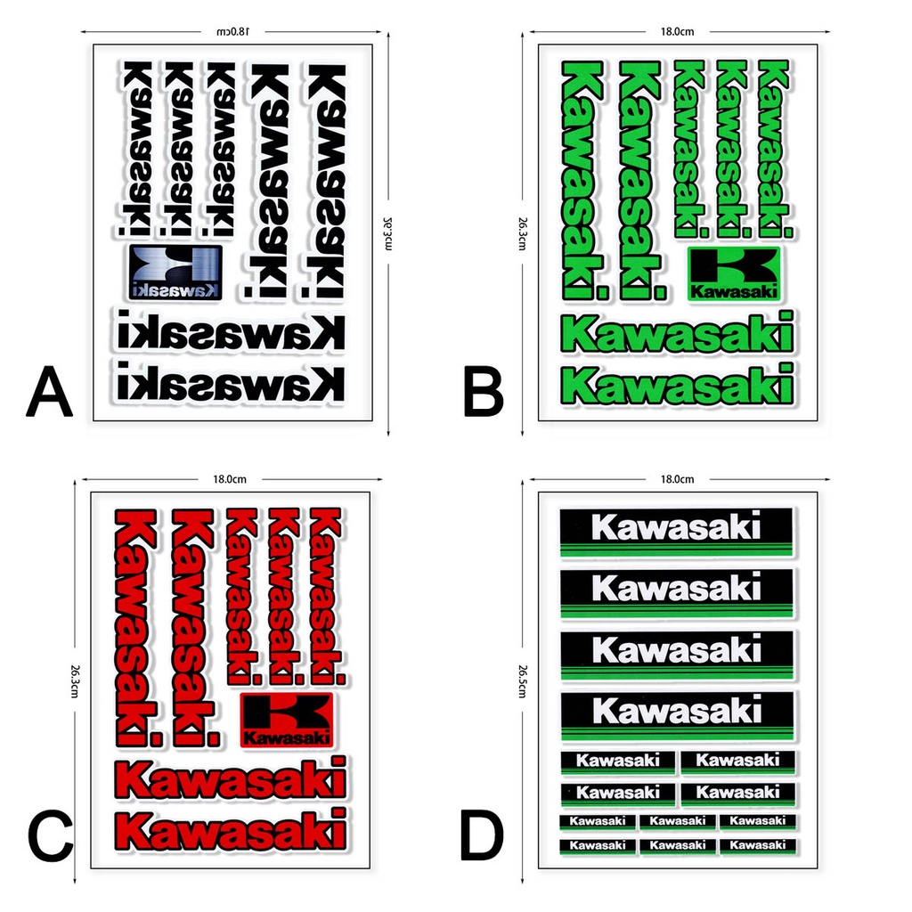 ❤READY STOCK❤ Kawasaki Reflective Sticker Laser Decal Helmet Decoration Motorcross Motorcycle Decals