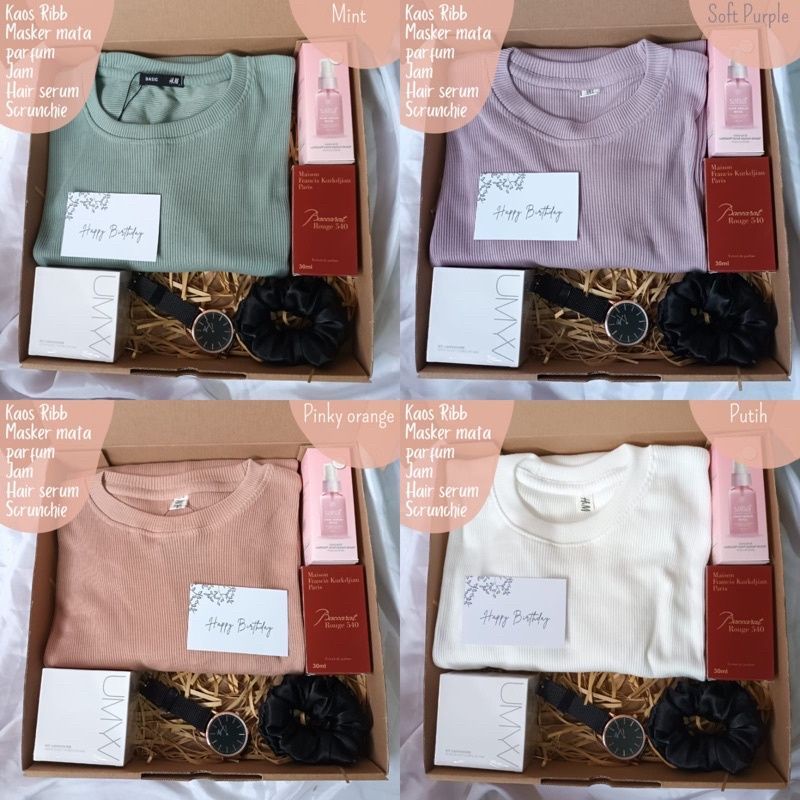 

aenkgift ~ Hampers Gift Box Kaos Rib Premium Kado Untuk Cewek Ultah Anniversary Wisuda Bestie