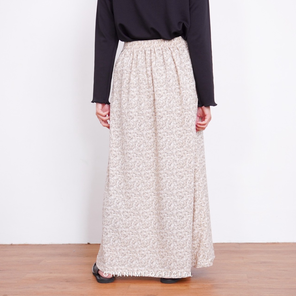 Ghanimi - Yoona Skirt / Rok Flower Korean Style / Rok motif / rok vintage / rok korea / rok span / rok daily / rok karet / bawahan kerja / rok casual formal / rok aestetik / rok panjang