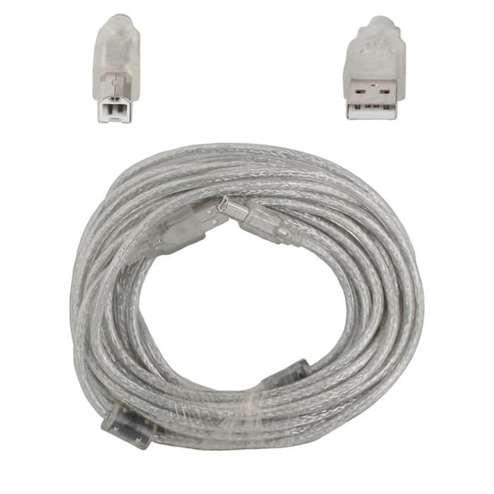 ABW10 | KABEL USB 2.0 MALE TO PRINTER MALE WEBSONG 10 M (TRANSPARANT)