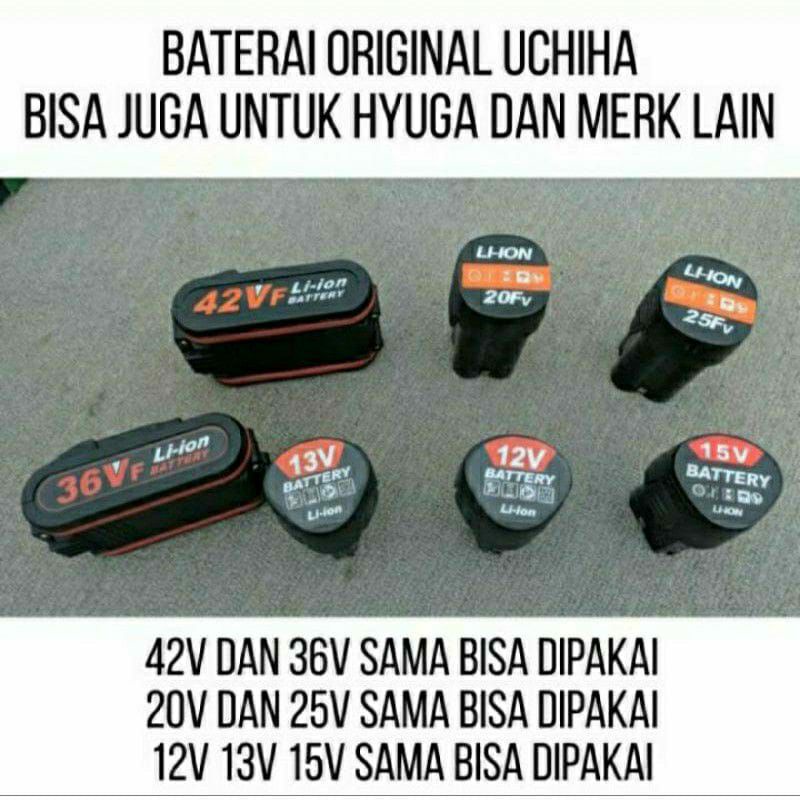 sihlakan di,pilih Varian BATERAI aja battery batery bor cordless UCHIHA HYUGA japan 42,36,25,20,15,1