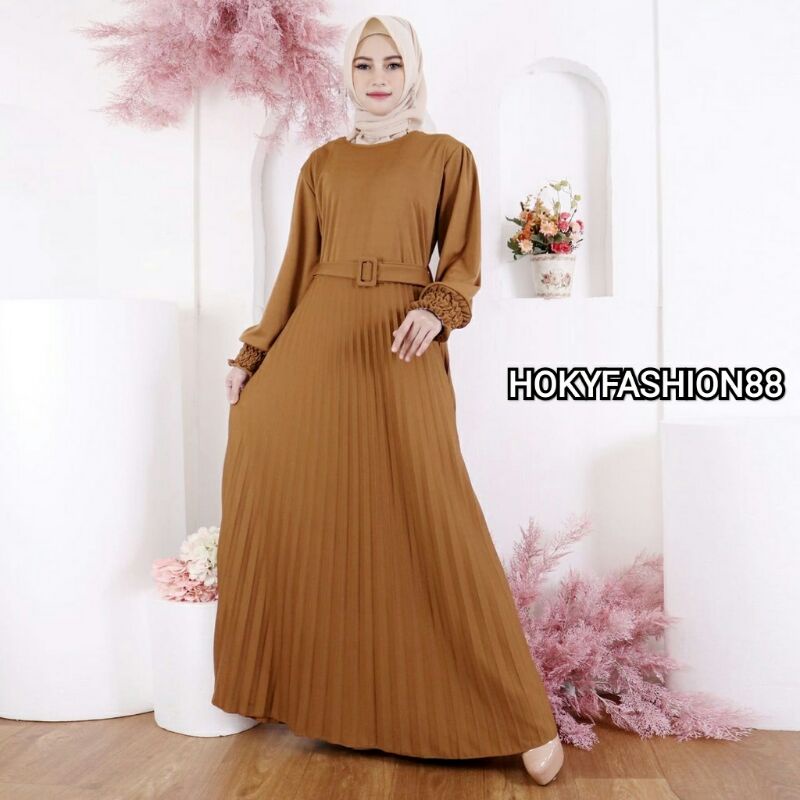 RULIN GAMIS+BELT PLISKET GAMIS / GAMIS PLISKET DEWASA CANTIK DAN TERBARU