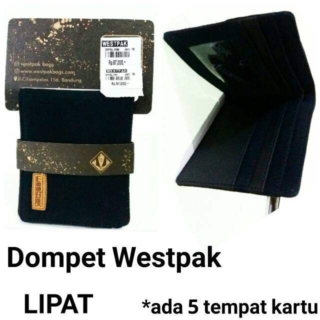 Dompet lipat hitam cowok Westpak original ada 5tempat kartu dompet murah dan terbaru