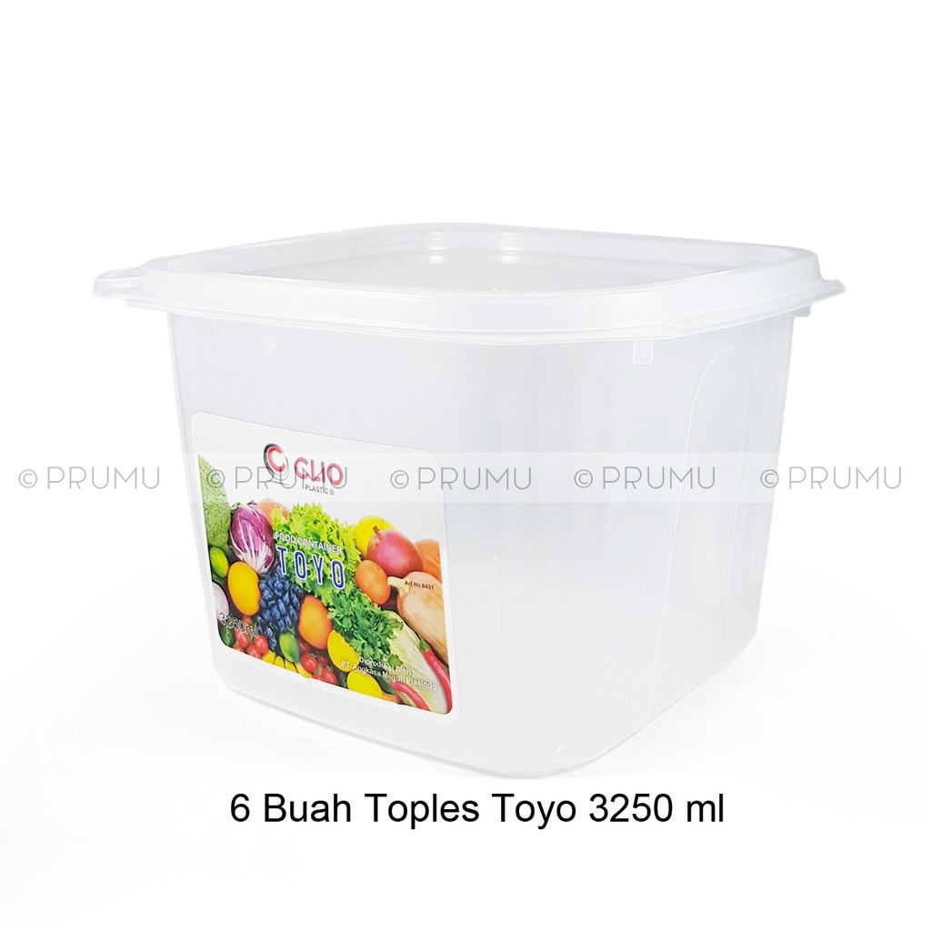 Grosir Toples Plastik 3250ml - Wadah Makanan - Food Container - Toples Kotak - Toples Makanan - Toyo