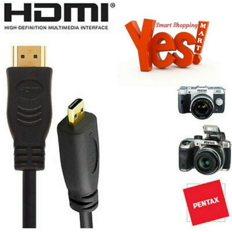Kabel HDMI Kamera Pentax / Ricoh CX6 K-1 II K-70 PX WG30 WG-M1 QS-1 XG-1 Optio W90 X90