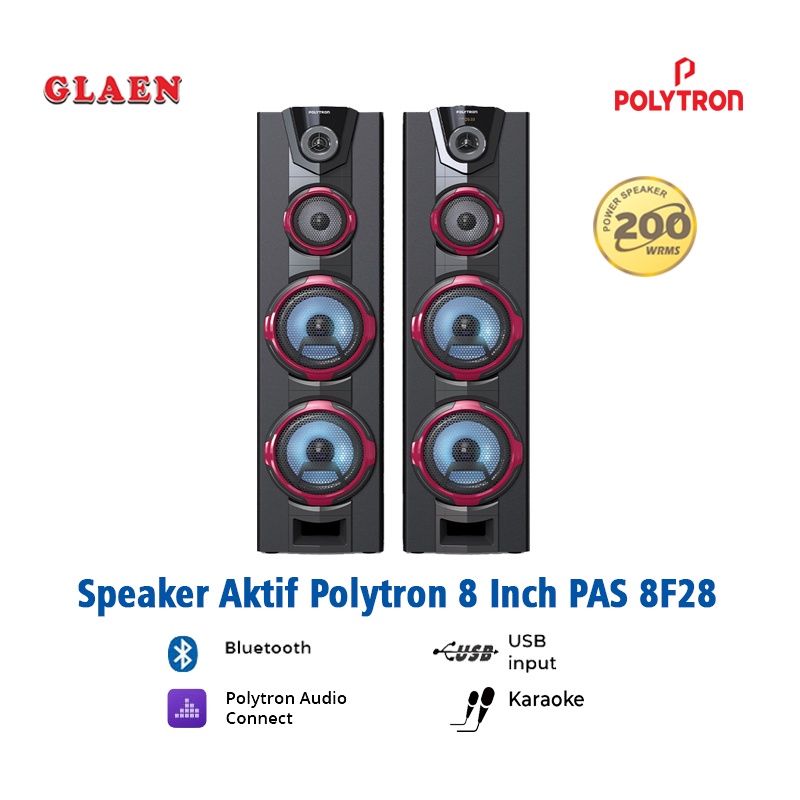 Speaker Aktif Karaoke Polytron 8 inch PAS 8F28 | Speaker Bluetooth Super Bass