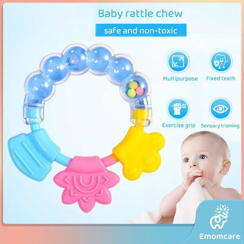 [LOCAL] - Gigitan Bayi Teether Mainan Bayi Kerincingan Bulat Baby Mainan Gigi