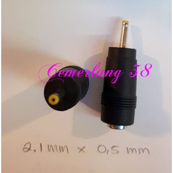 2,1mm * 0,5mm Sambungan Over Connector Jack DC 5.5 mm * 2.5 mm Female to Male 2.1 mm * 0.5 mm