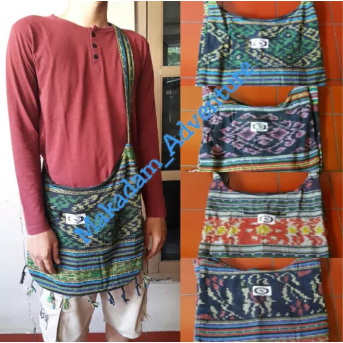 Promo tas selempang etnik lombok tas slempang rajut kain tenun