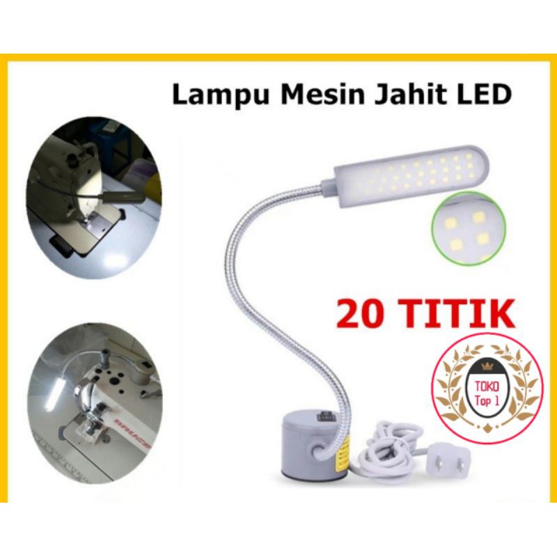 Lampu Mesin Jahit LED 20 Titik magnet (PAKAI COLOKAN)