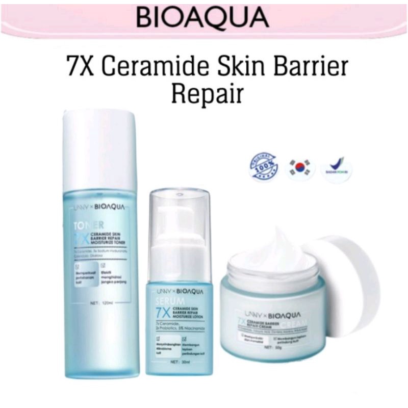 READY STOK !! BIOAQUA 7X CERAMIDE SKIN BARRIER REPAIR MOISTURIZER CREAM TONER SERUM CLEANSER SUNSCREEN