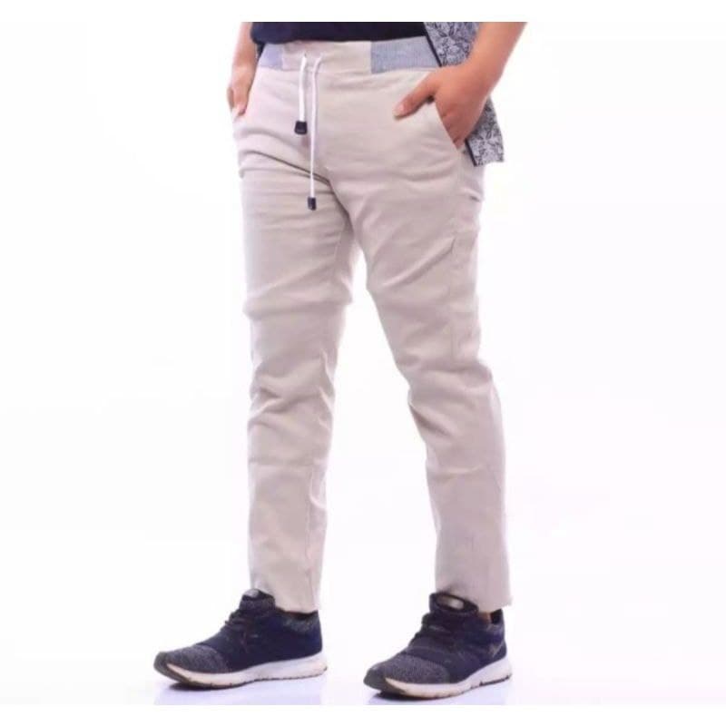 [BIG SIZE] CELANA CHINOS PANJANG KARET PINGGANG RIP KOLOR