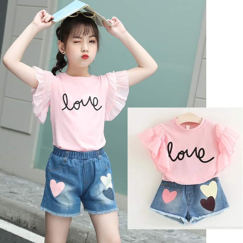 Baju Setelan Anak Perempuan Pearl Love Pink