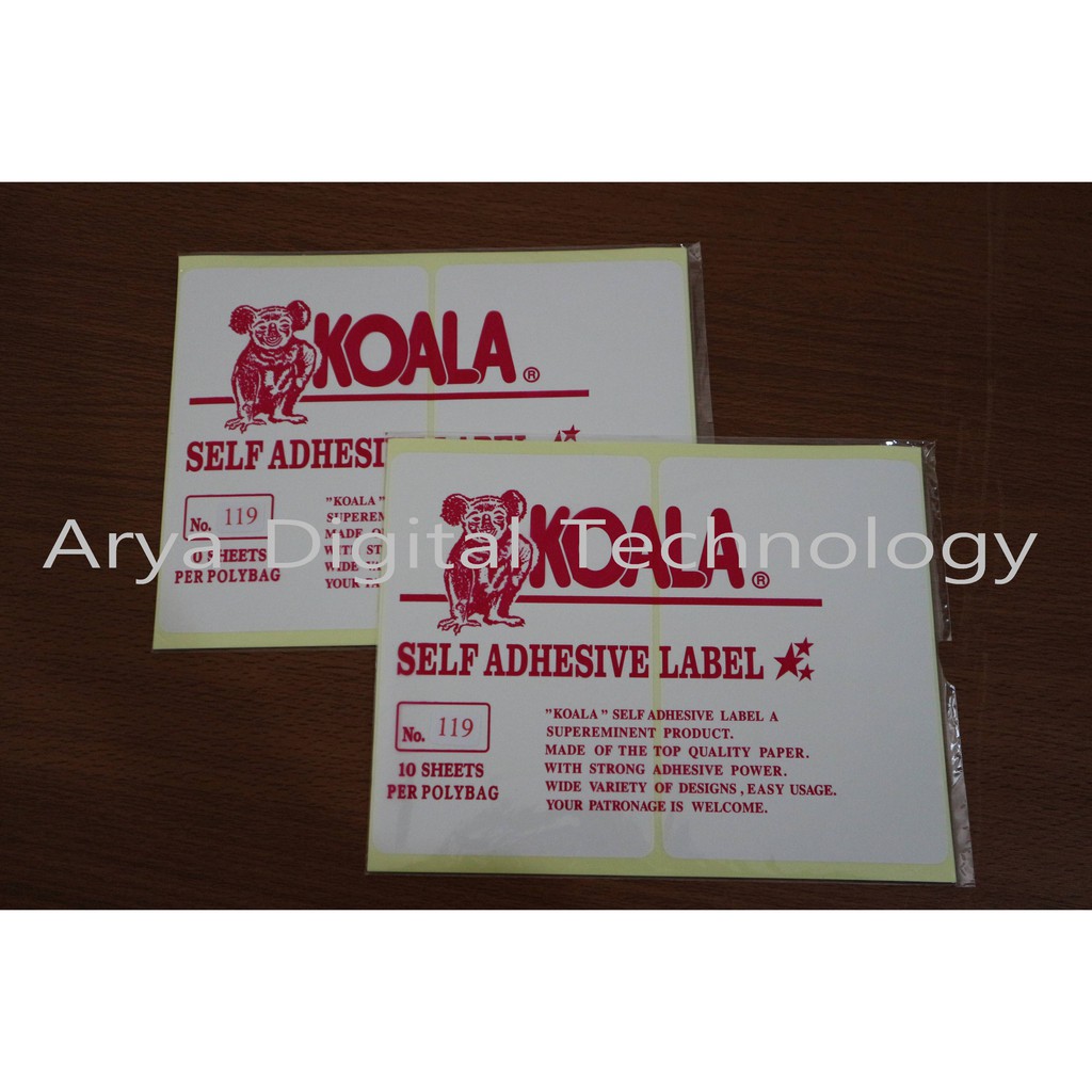 Kertas Sticker Label Koala / Fox No 119 Kertas Stiker Tempel Murah Bagus
